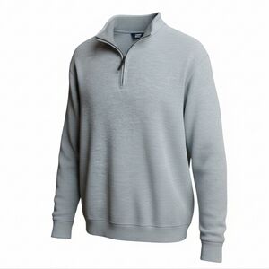 Lands' End Men's Gray Quarter-Zip Sweater - XL